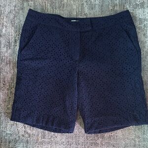 Saint Tropez West Women's Navy Eyelet Shorts size 10 - 100% cotton